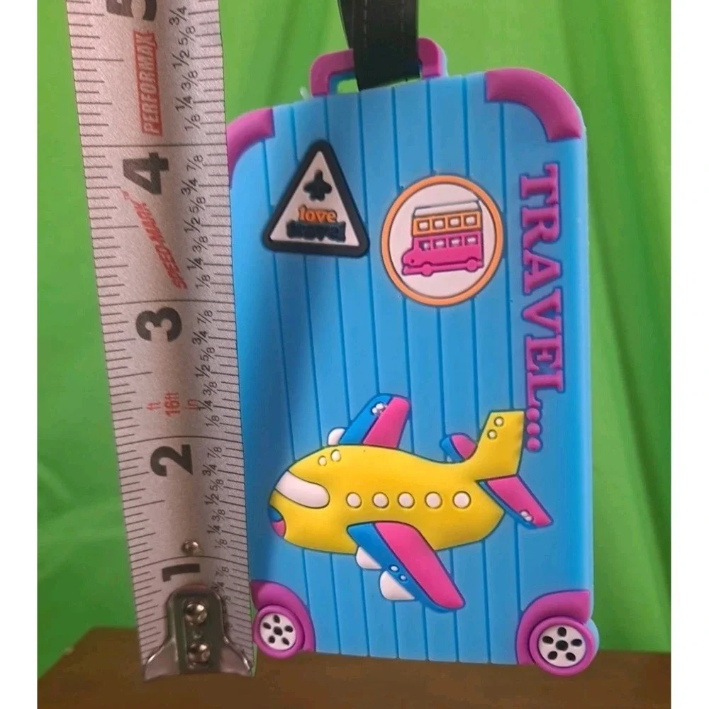 New Blue & Yellow Airplane Suitcase PVC Travel Baggage Backpack Suitcase Luggage